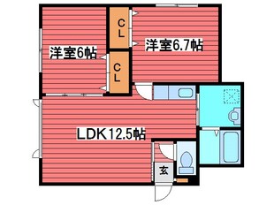 ガーディニア羊ヶ丘の物件間取画像